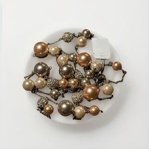 New Carolee Neutral Beaded Necklace, Boho Bohemian Farmhouse Casual Preppy